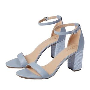 Bandolino Women's Armory Heeled Sandal, open toe, Bennett blue, size 11, NWOT